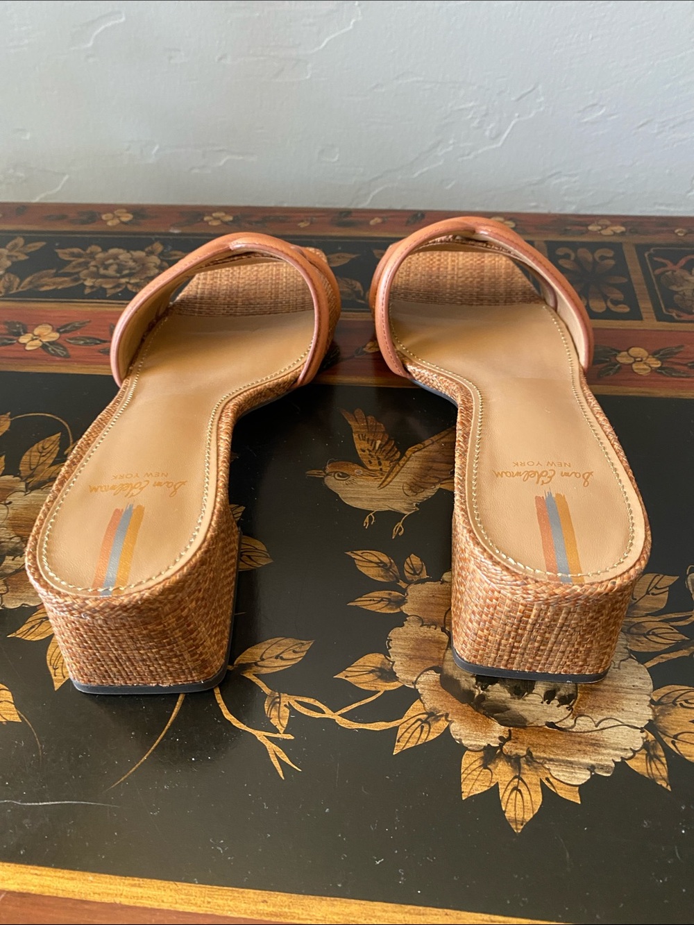 Sam Edelman Woven Straw Slide Heels in Tan - Picture 4 of 9